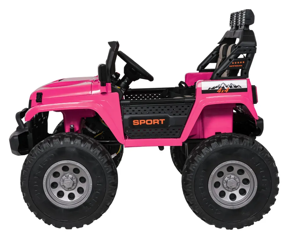 Auto na akumulator Extreme Sport 4x4 s podesivom dužinom vozila - dvosjed - rozi