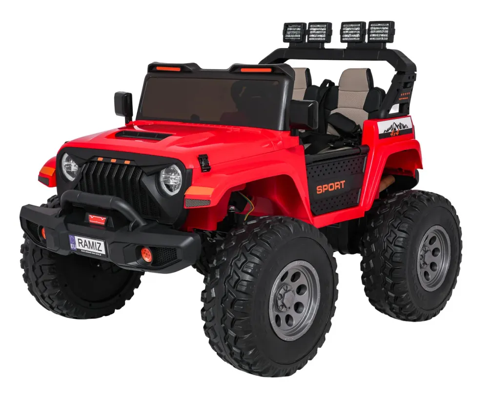 Auto na akumulator Extreme Sport 4x4 s podesivom dužinom vozila - dvosjed - crveni