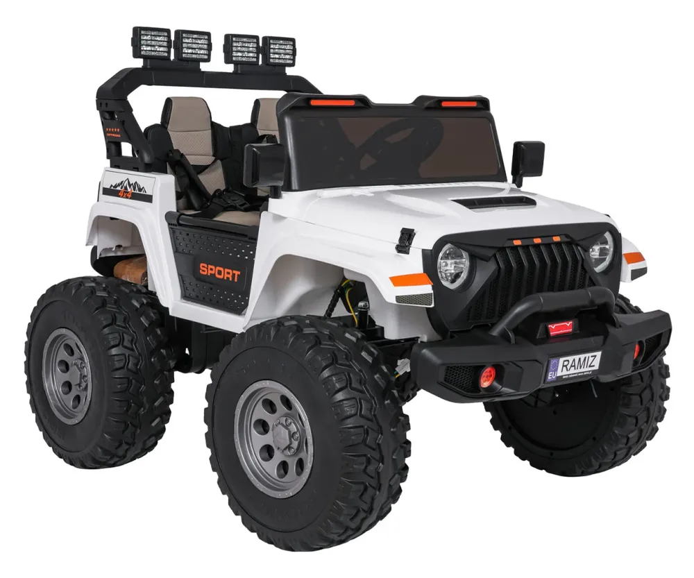 Auto na akumulator Extreme Sport 4×4 s podesivom dužinom vozila – dvosjed – bijeli