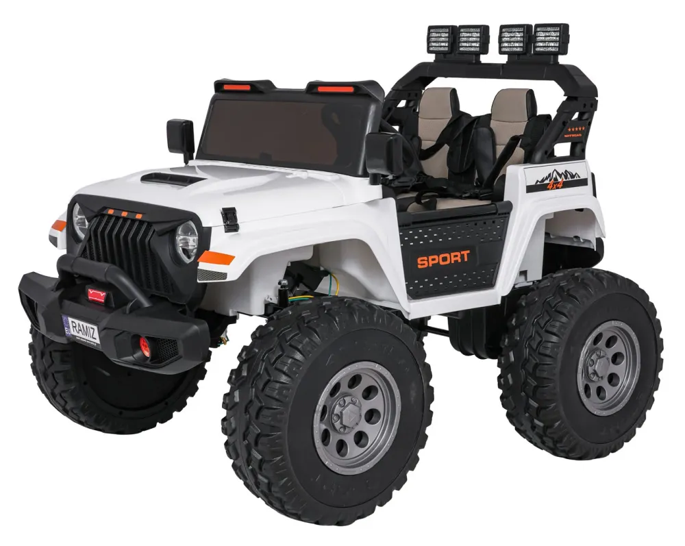 Auto na akumulator Extreme Sport 4×4 s podesivom dužinom vozila – dvosjed – bijeli