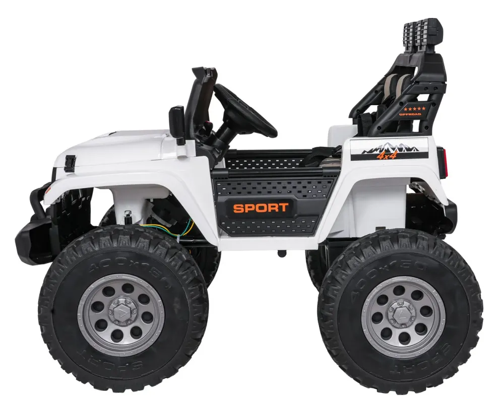 Auto na akumulator Extreme Sport 4×4 s podesivom dužinom vozila – dvosjed – bijeli