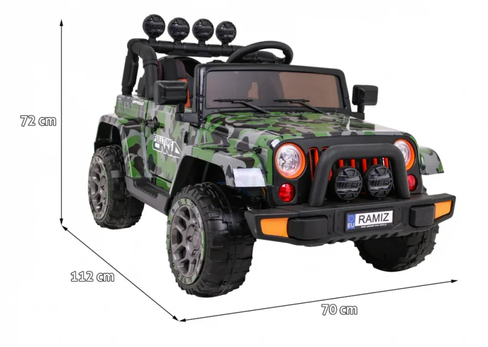 Auto na akumulator Full Time 4WD 4x4 - army