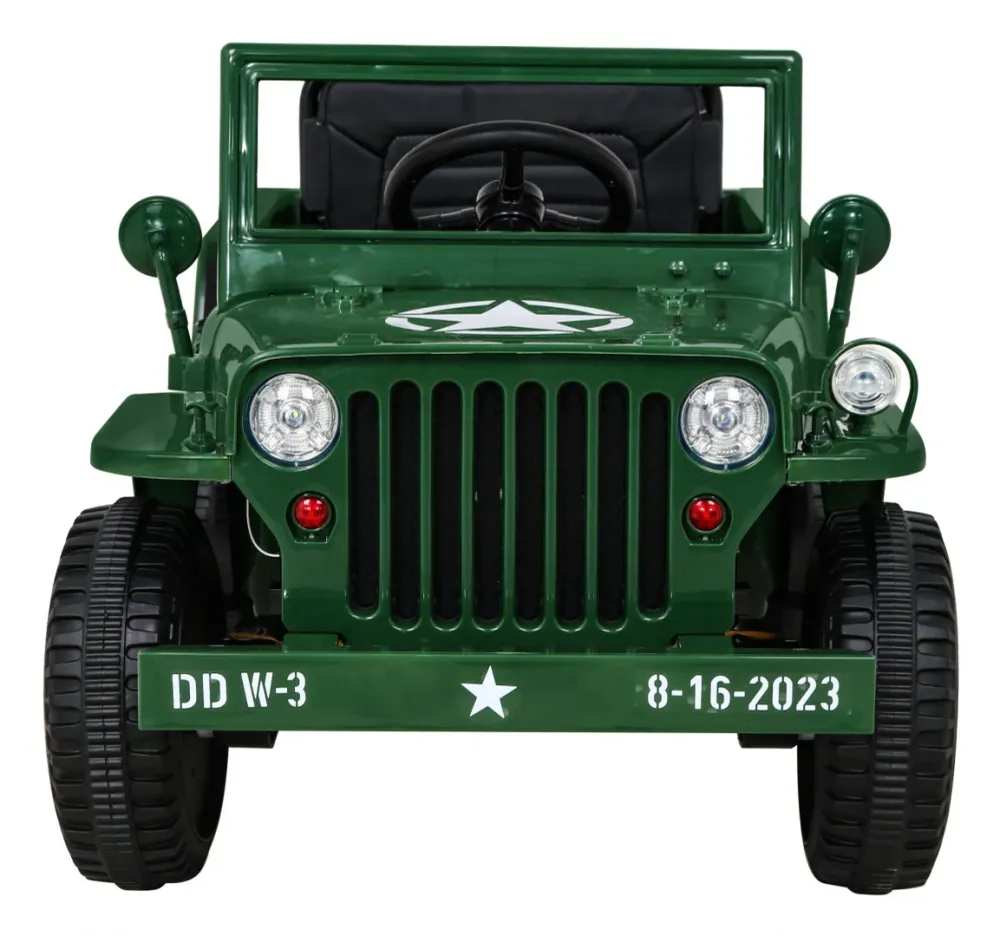 Auto na akumulator Retro Military 4x4 - zeleni