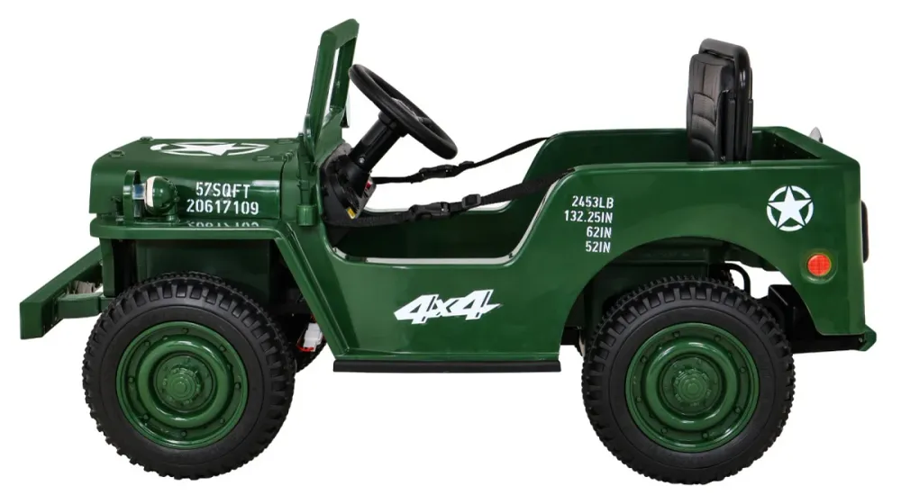 Auto na akumulator Retro Military 4x4 - zeleni