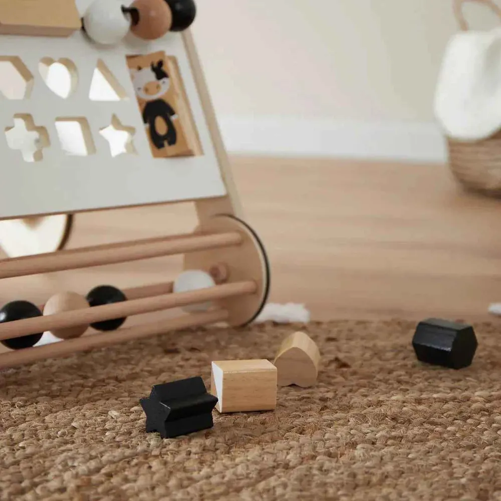 Bieco® Drvena aktivnost kolica Black & White