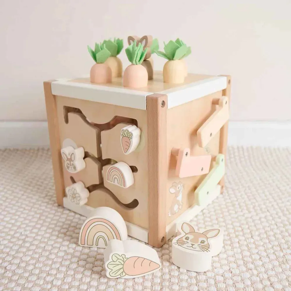 Bieco® Drvena aktivnostna kocka Rabbit Fine