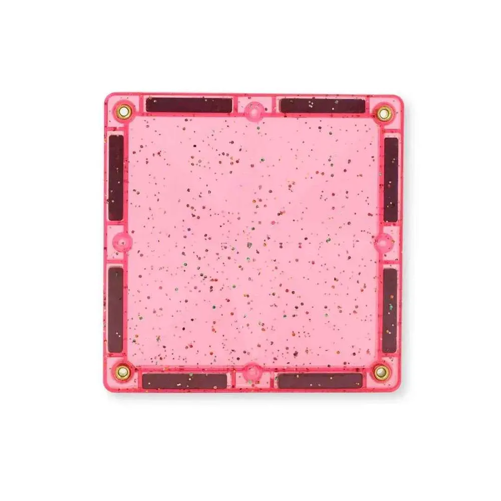 Cleverclixx® Magnetne pločice Glitter Tiles Pack Transparent Pink 16 kom