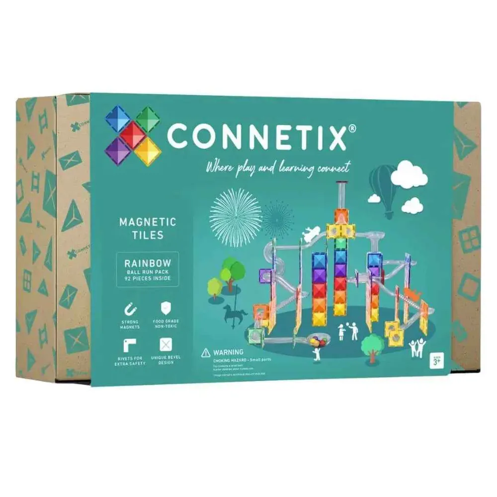 Connetix® Magnetne pločice Rainbow Ball Run Pack 92-dijelni