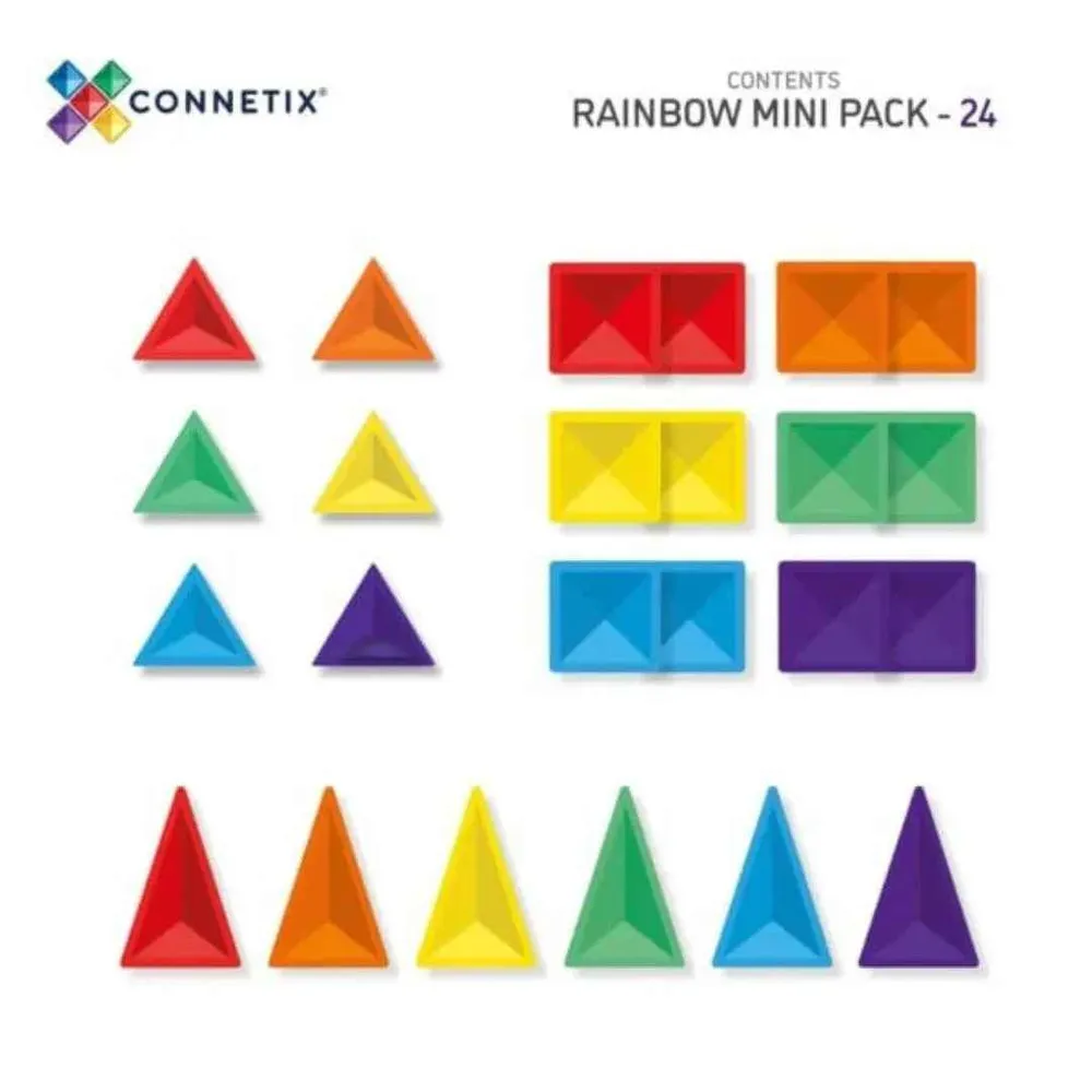 Connetix® Magnetne ploščice Rainbow Mini Pack 24-delni
