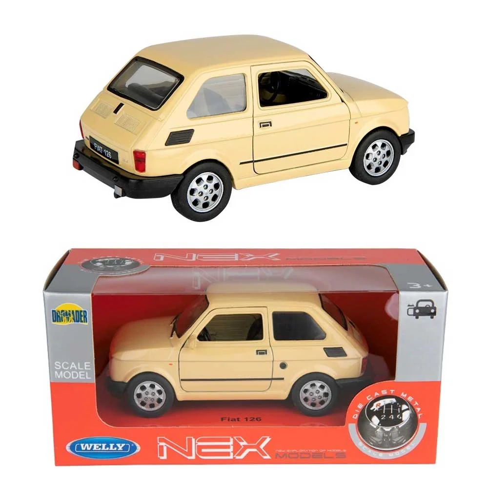 Fiat 126p model automobila 1:34 u krem boji
