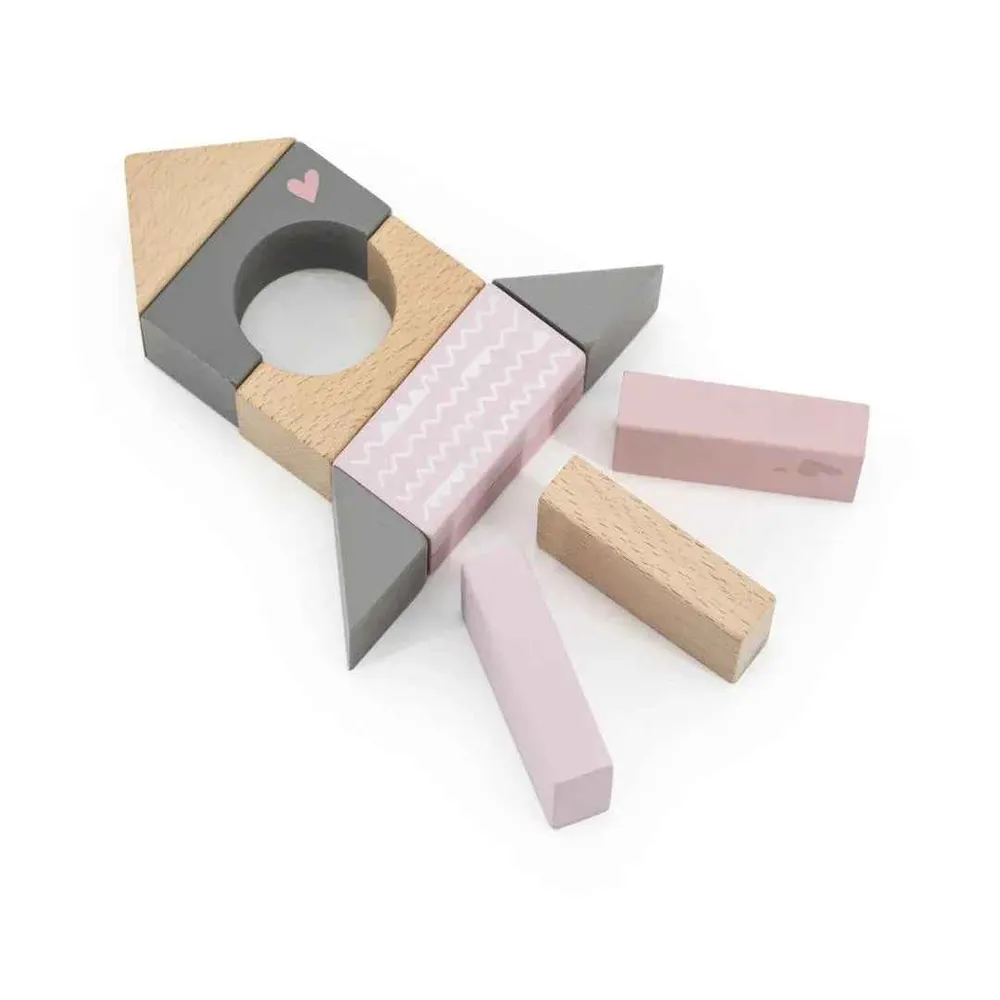 Label Label® Drvene kocke Pink 50 kom
