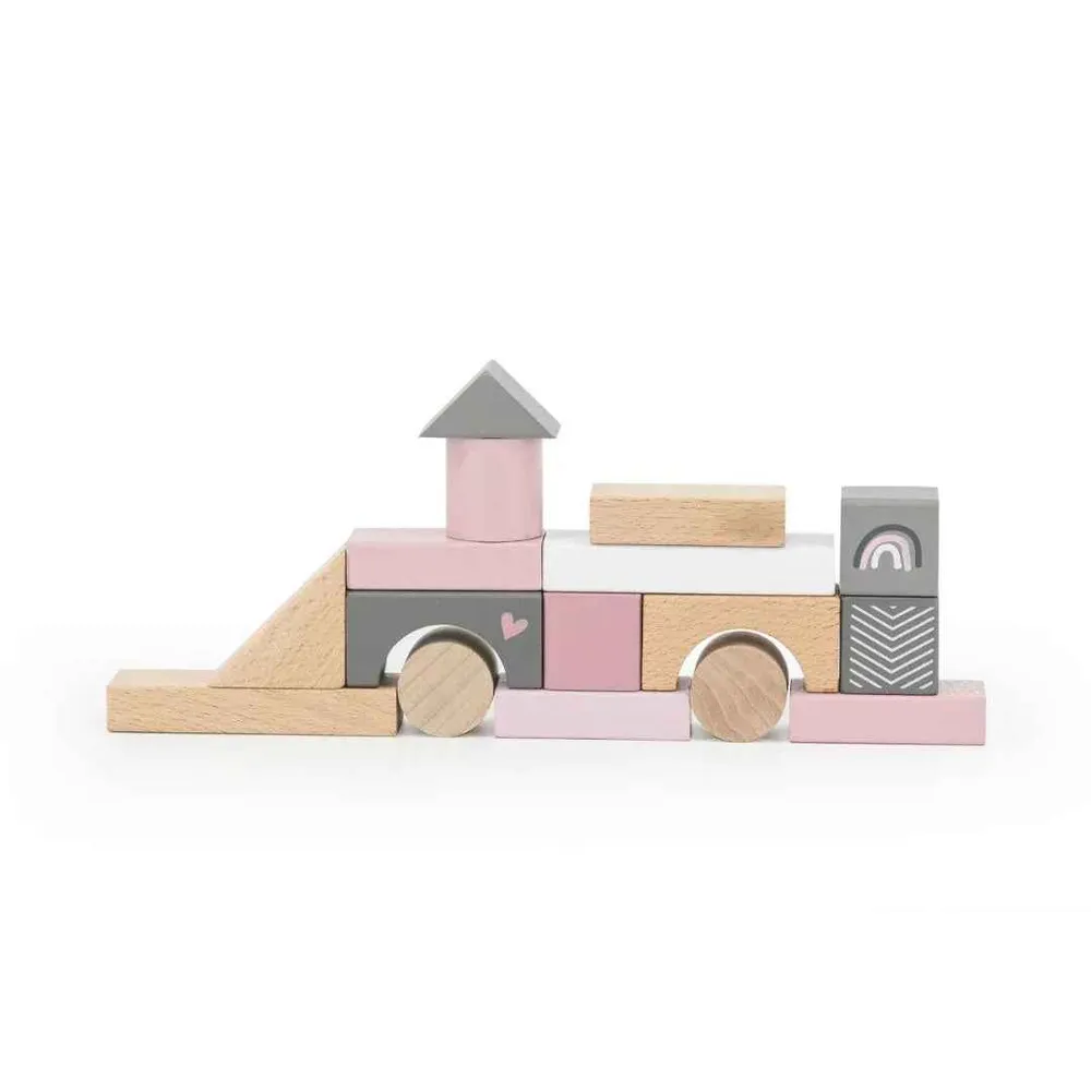 Label Label® Drvene kocke Pink 50 kom