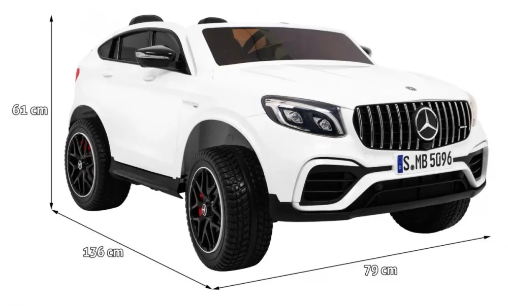 Licencirani auto na akumulator Mercedes GLC 63S - dvosjed - bijeli