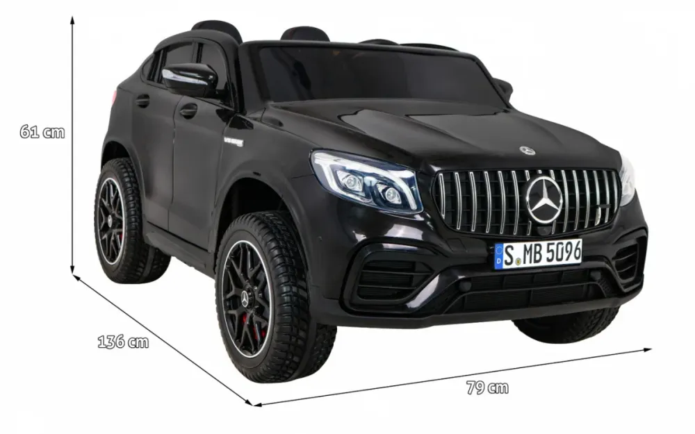 Licencirani auto na akumulator Mercedes GLC63S - dvosjed - crni