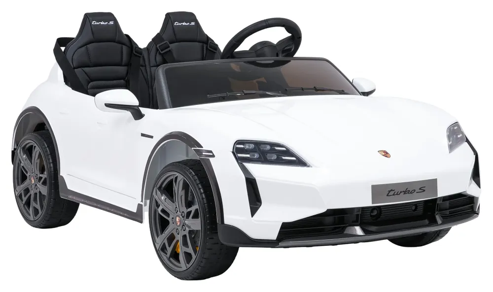 Licencirani auto na akumulator Porsche Taycan Turbo S - dvosjed - bijeli