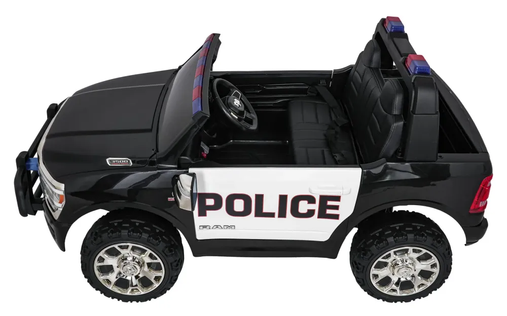 Licencirani auto na akumulator RAM 3500 Police - dvosjed - crni