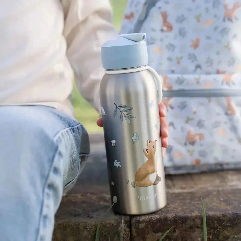 Little Dutch® Dječja bočica od nehrđajućeg čelika s flip-up nastavkom Forest Friends 350 ml