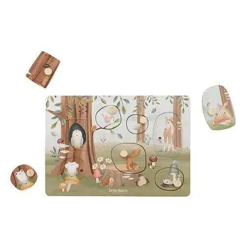 Little Dutch® Drvene puzzle sa zvukom Forest Friends FSC