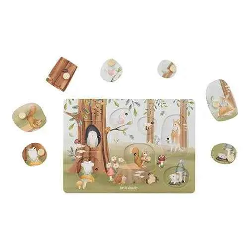Little Dutch® Drvene puzzle sa zvukom Forest Friends FSC