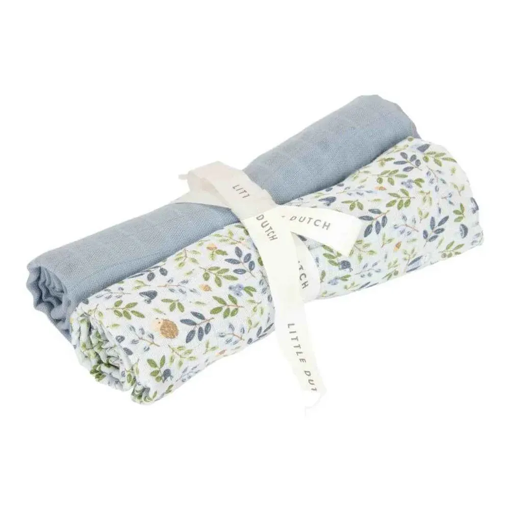 Little Dutch® Komplet 2 tetra pelene Forest Adventure/Denim Blue 70x70