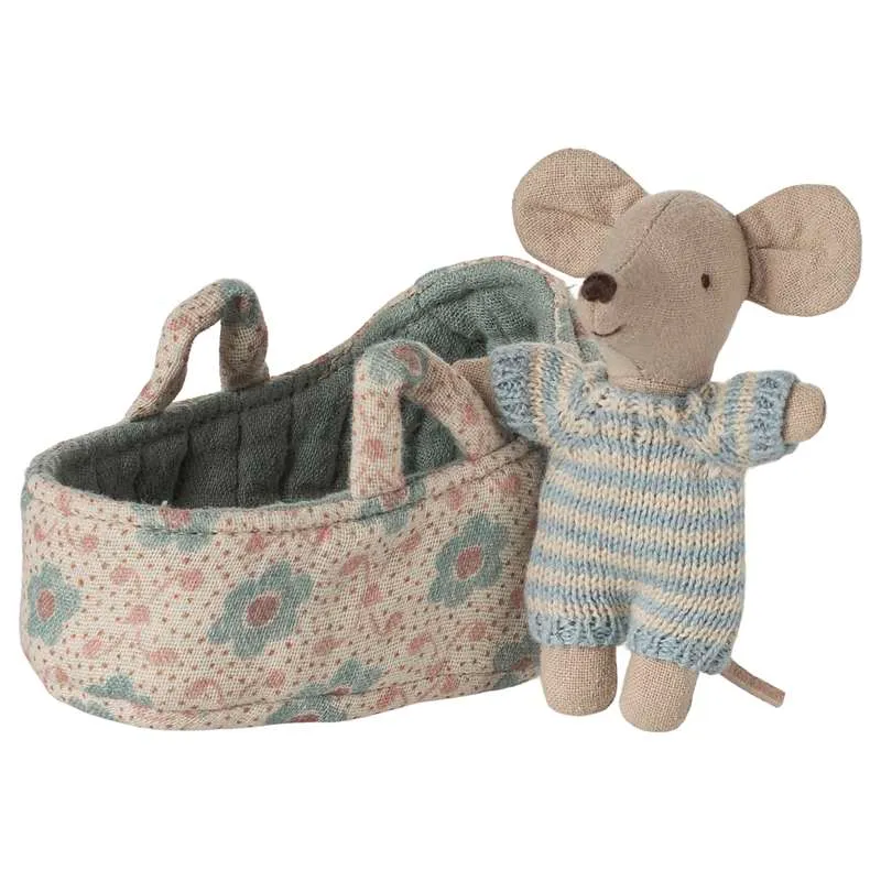 Maileg Baby miš i Baby lift - Plava