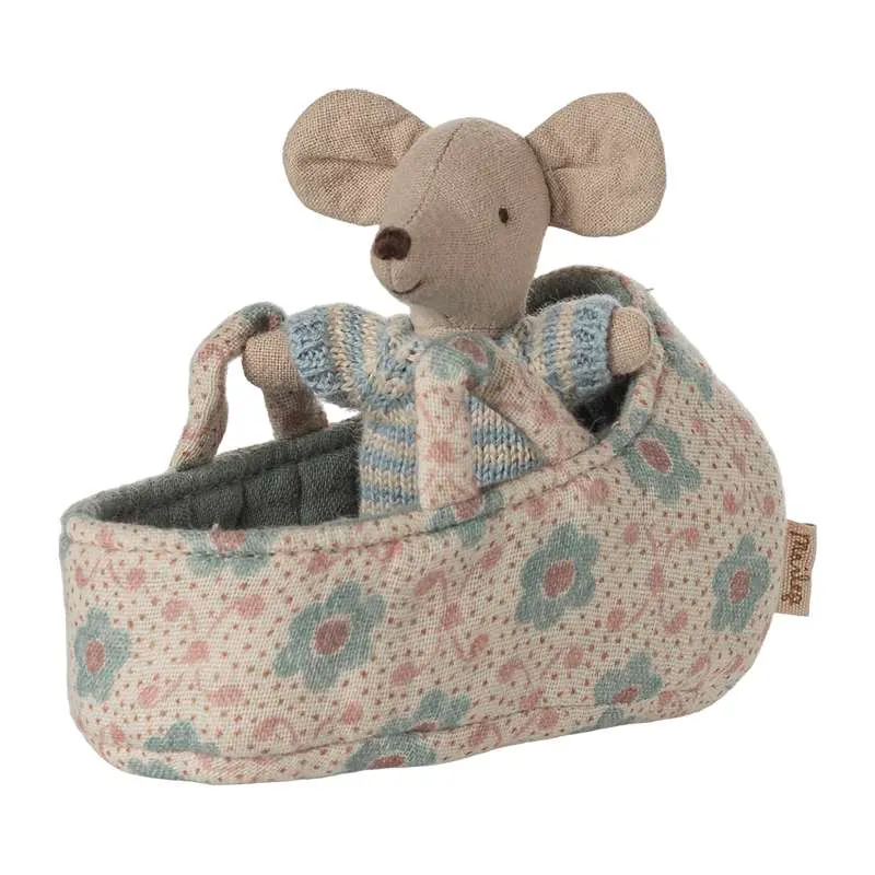 Maileg Baby miš i Baby lift - Plava