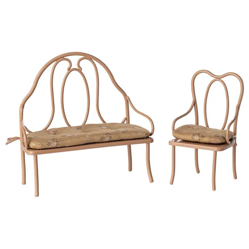 Maileg Vintage stol - Mini - Tamni puder