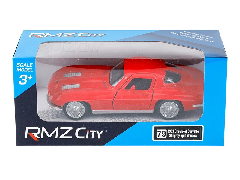 Model 1:32, RMZ 1963 Chevrolet Corvette Stingray Split Window, crvena