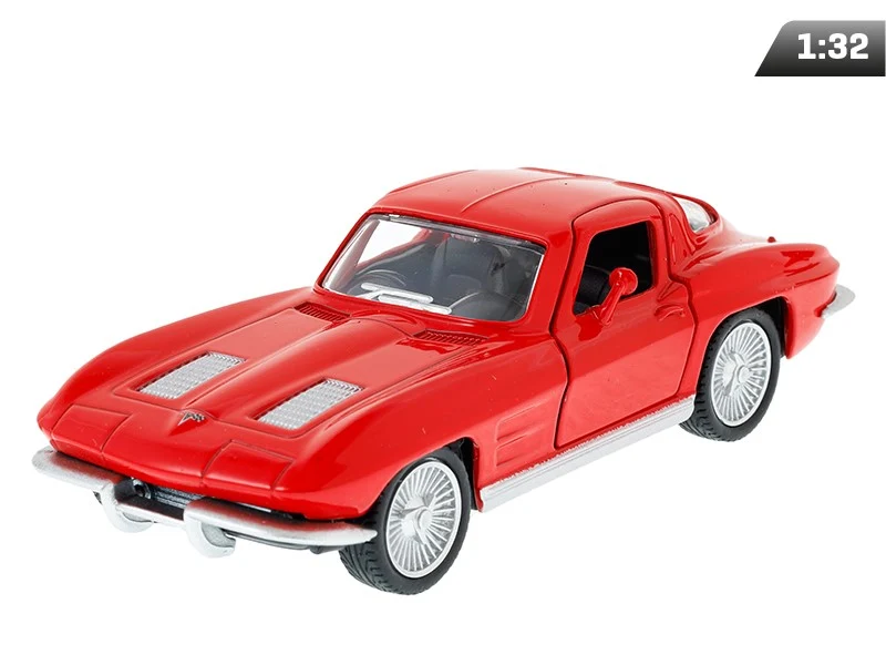 Model 1:32, RMZ 1963 Chevrolet Corvette Stingray Split Window, crvena