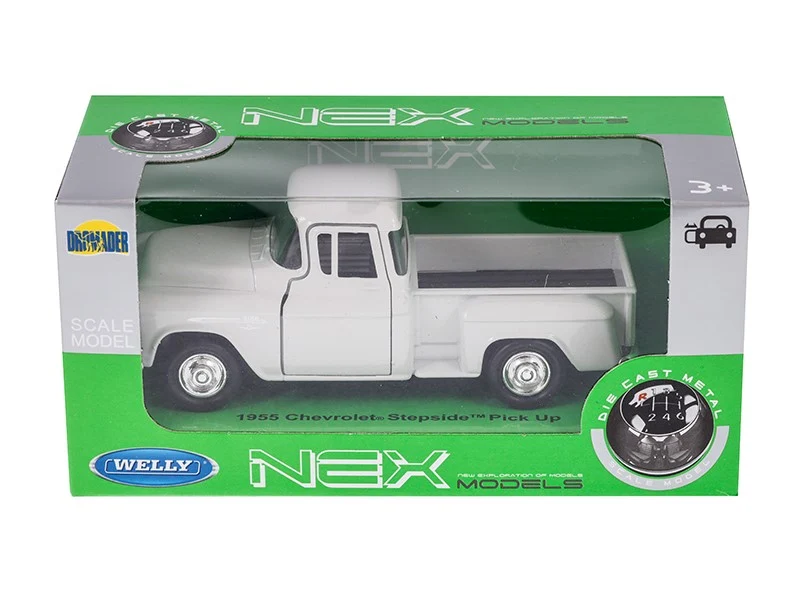 Model 1:34, 1955 Chevrolet Stepside Pick Up, bijeli (A00880CHSB)