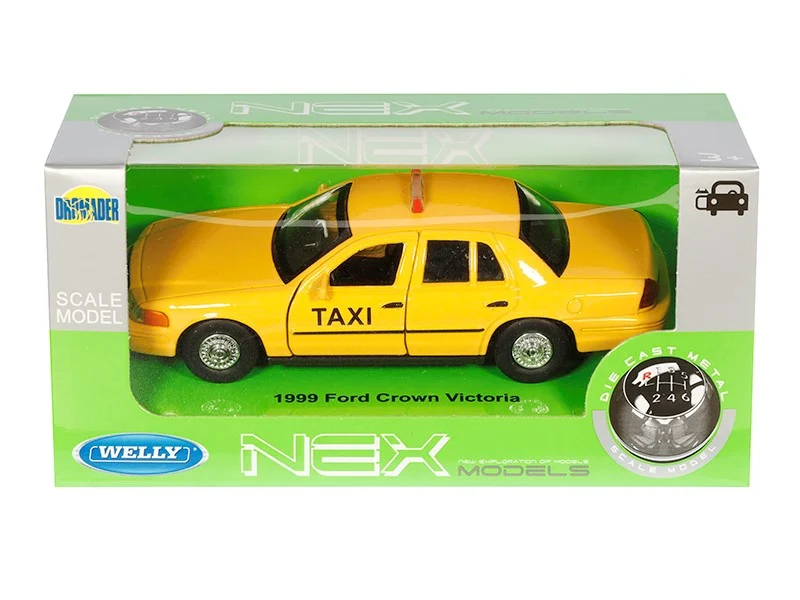 Model 1:34, 1999 Ford Crown Victoria Taxi, žuta (A880FCVTZ)