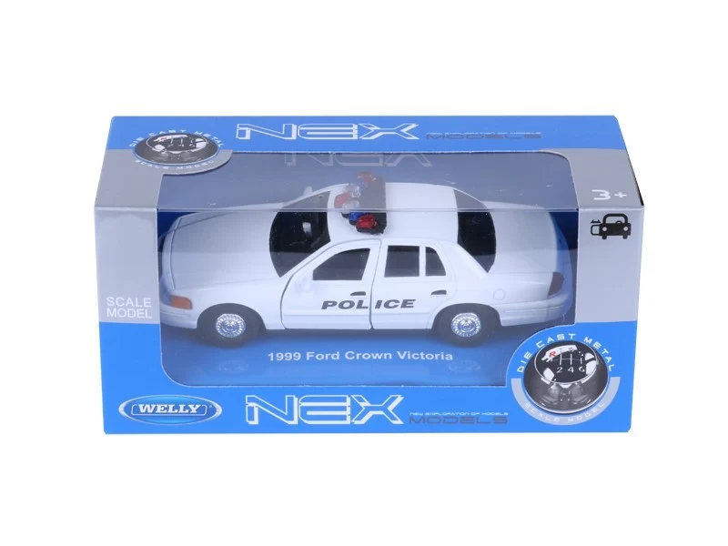 Model 1:34, 1999 FORD Crown Victoria, POLICIJA, bijela (A876FCVPB)
