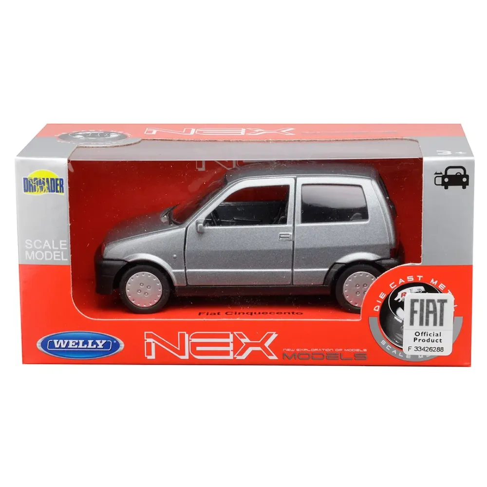 Model 1:34, FIAT Cinquecento, srebrna