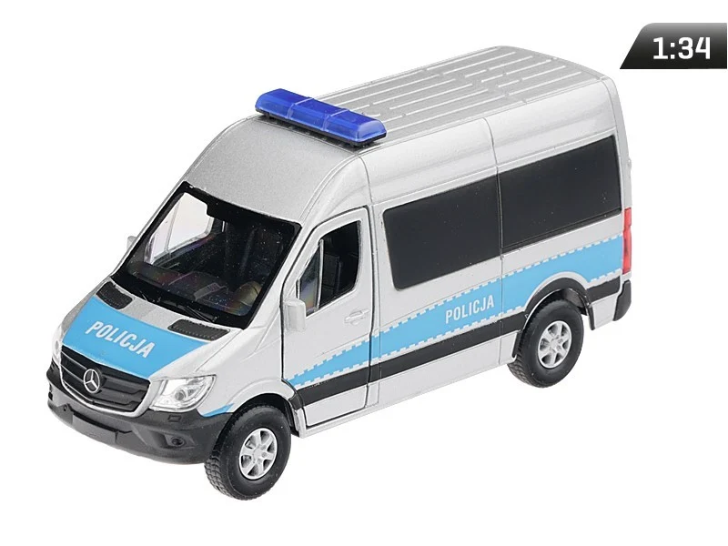Model 1:34, Mercedes-Benz Sprinter POLICIJA, srebrna (A884MBSPOS)