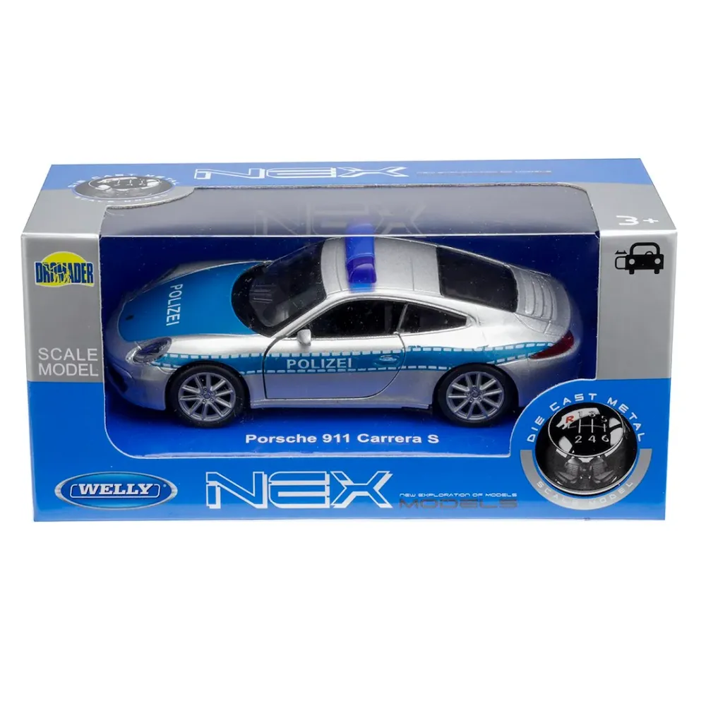 Model 1:34, PORSCHE 911 Carrera S, POLICIJA, srebrna