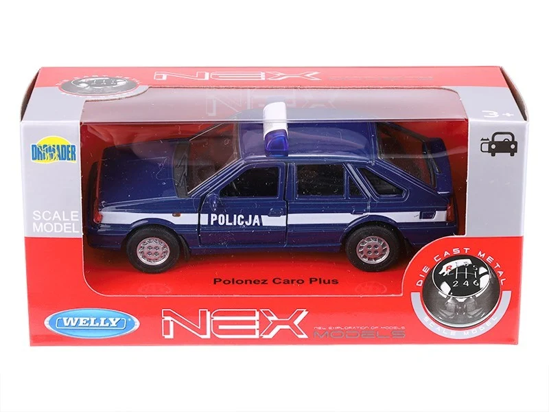 Model 1:34, PRL Polonez Caro Plus POLICJA, tamnoplavi i bijeli (A884PCPPOGB)
