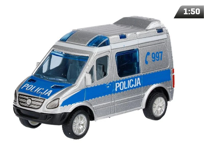 Model 1:50, Mercedes-Benz Sprinter Mini, POLICE, srebrne boje
