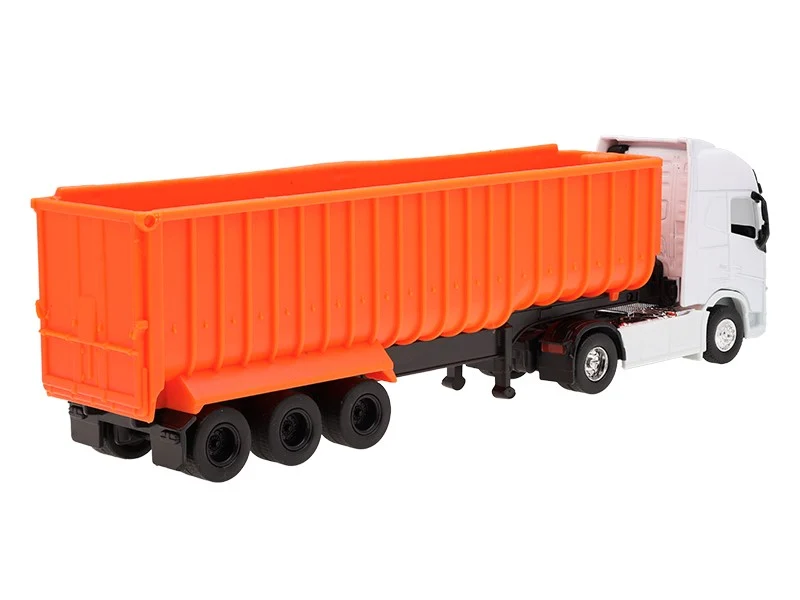 Model 1:64, VOLVO FH, bijeli tegljač, narančasti kiper