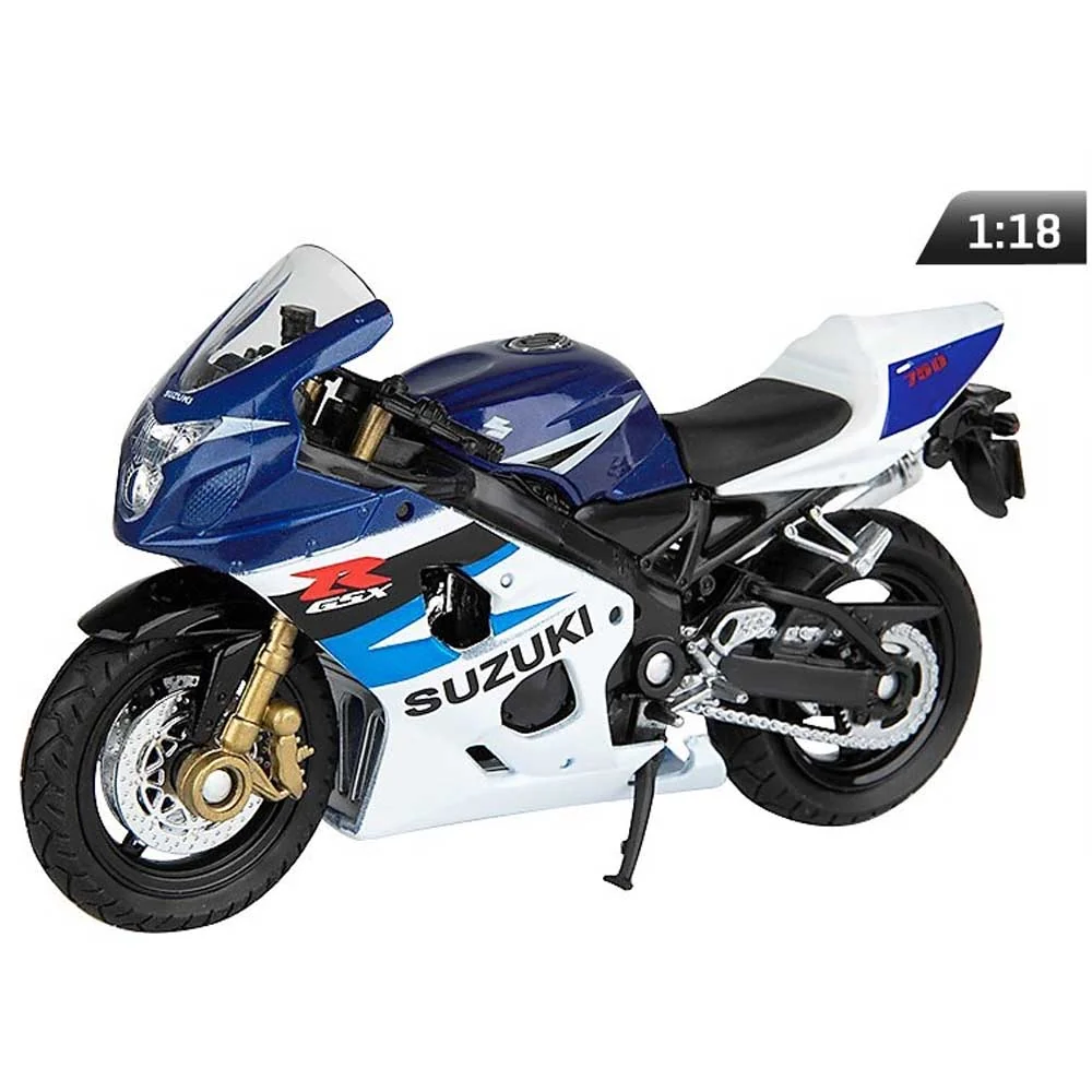 Model motocikla – Suzuki GSX-R750 (1:18, plavo i bijelo)