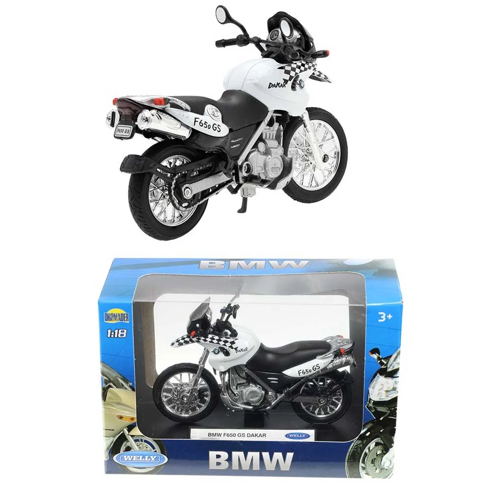 Model motora – BMW F650 GS Dakar (1:18, bijelo–crna)