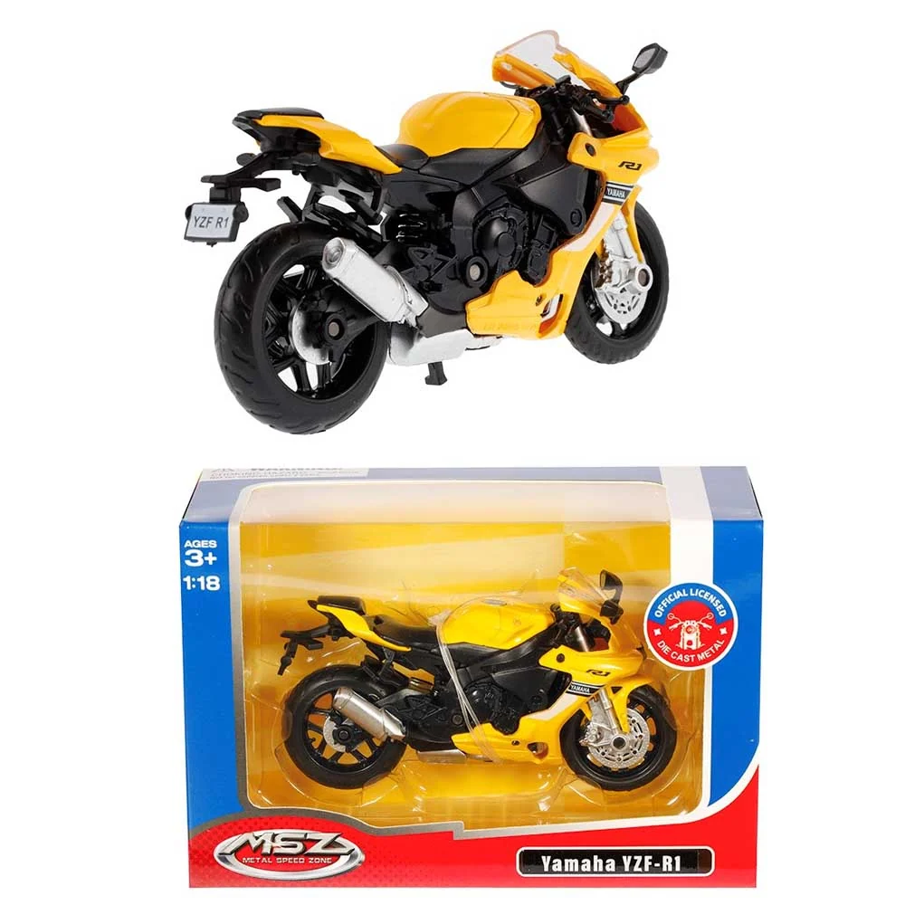 Model motora – Yamaha YZF-R1 (1:18, žuta)