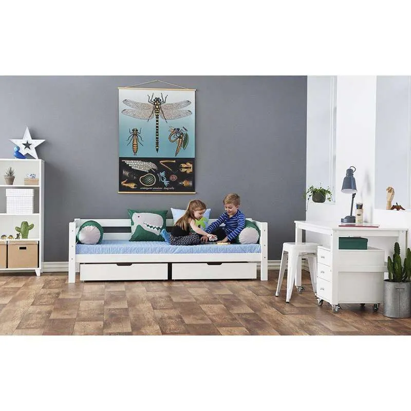 Hoppekids ECO Luxury - Juniorska krevet - 90x200 cm. - Fleksibilna podloga za ležaj i naslon - Snijeg