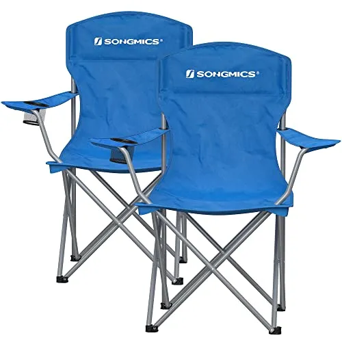 Set od 2 sklopive kamperskie stolice, nosivosti 150 kg, 76x51,5x95,5 cm,plave