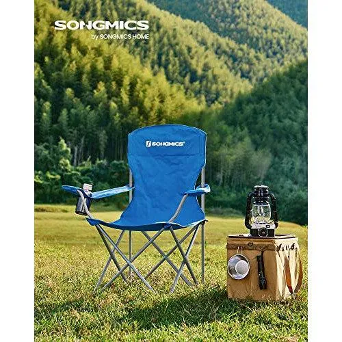 Set od 2 sklopive kamperskie stolice, nosivosti 150 kg, 76x51,5x95,5 cm,plave