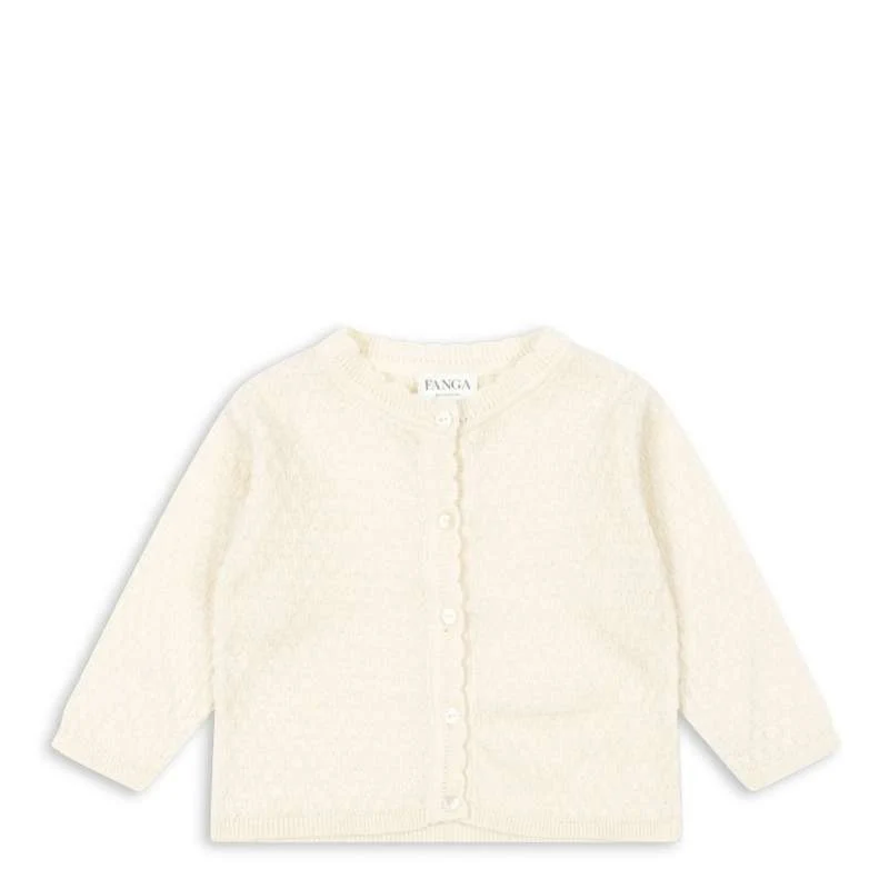 Fanga Fontana Venti Pointelle Cardigan - GOTS - Antique White 3m