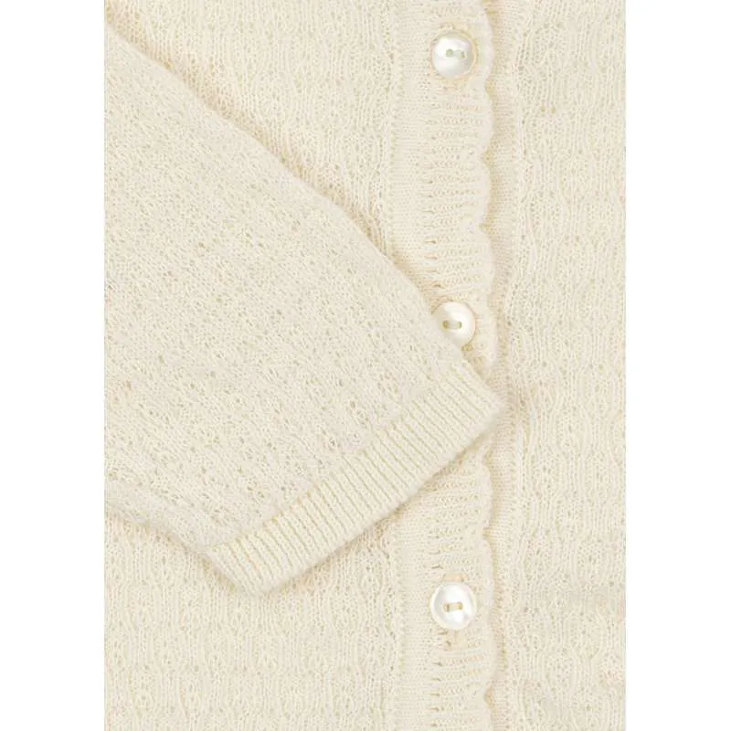 Fanga Fontana Venti Pointelle Cardigan - GOTS - Antique White 3m