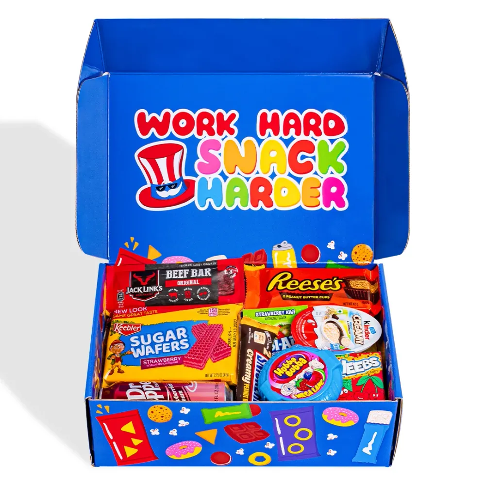 Snack box “Cool to be Happy”, kutija iznenađenja od 20 snack slatkiš, slanih proizvoda i pić