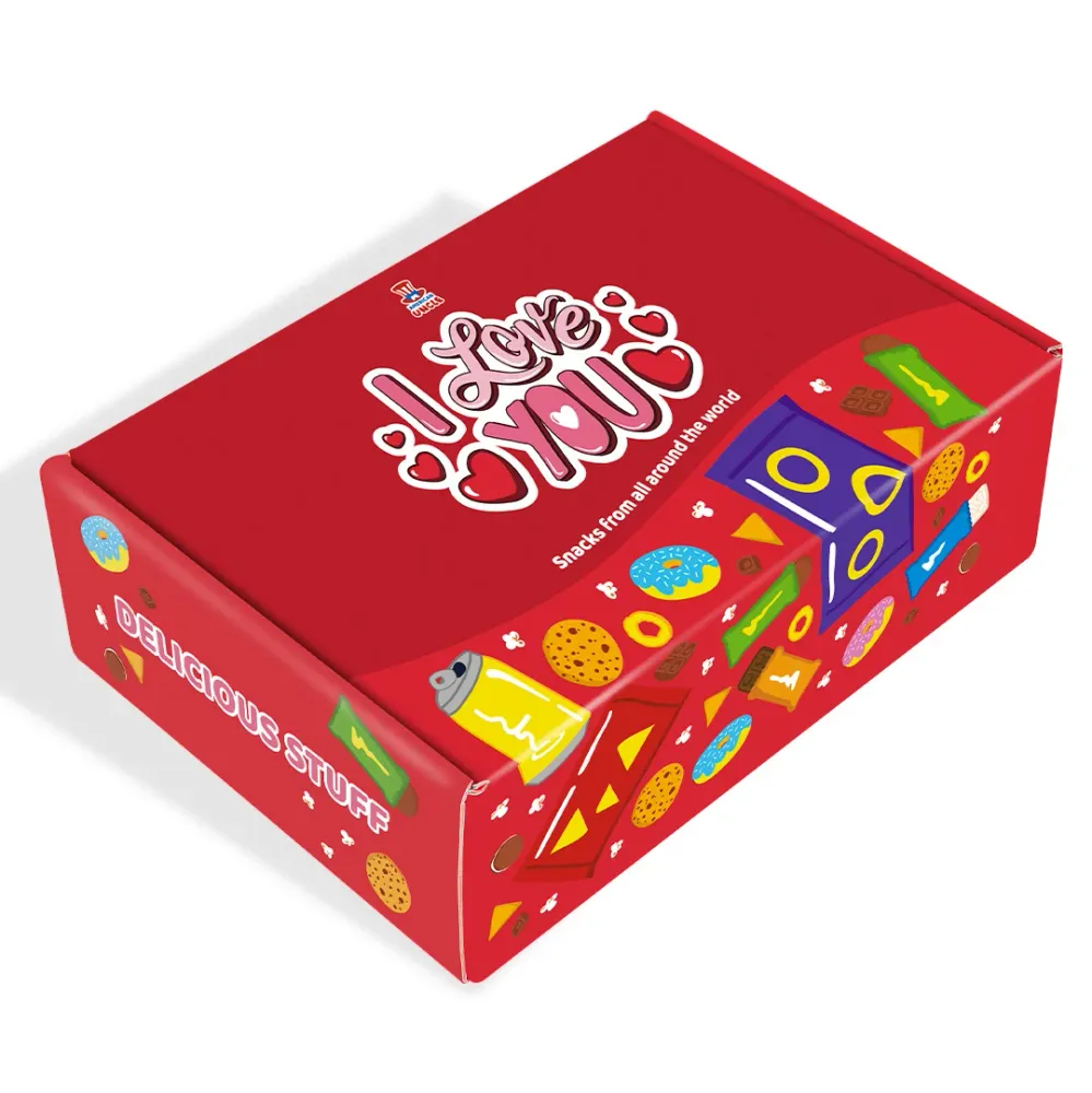 Snack Box "Volim te", kutija iznenađenja s 20 snack slatkiš, grickalica i napitaka