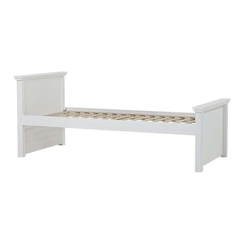 Hoppekids MAJA LUXURY - Juniorseng - 1 Høj og 1 lav Gavl - 90x200cm - Fleksibel Indlægsbund - Hvid