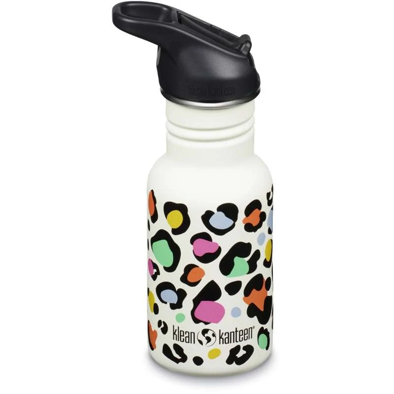 Klean Kanteen Classic Drikkedunk - Kid SportCap - 355ml - Leopard Print Quick Setup